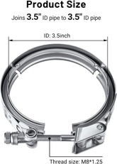 EVIL ENERGY V Band Clamp Quick Release Stainless Steel Male Female Mild Steel (without Flange)